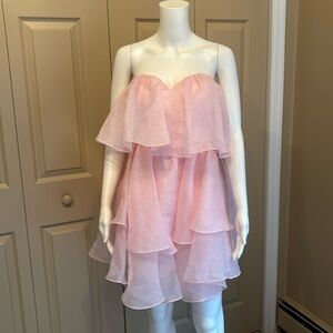 ASOS Light Pink Strapless Ruffle Dress